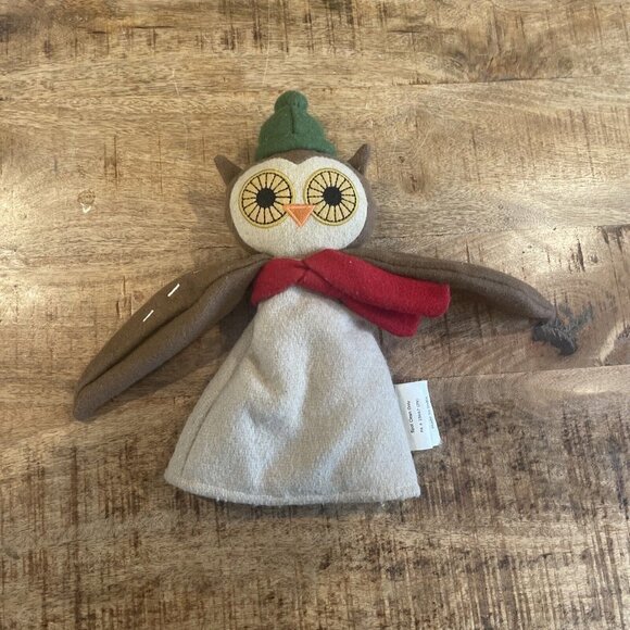 The Land Of Nod Puppet Show Puppets owl plush hand puppet scarf - Picture 2 of 7